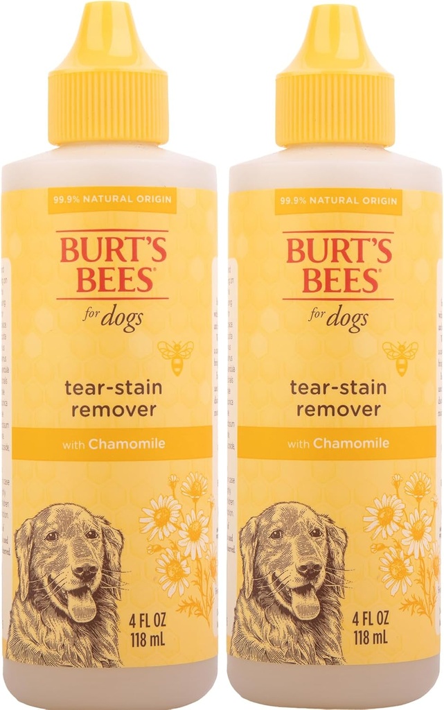Burt's Bees for Pets Tear Stain Verwijderaar voor honden met kamille - Puppy & Dog Tear Stain Verwijderaar - Wreedheid Vrij, Geformuleerd zonder Sulfaten en Parabenen, pH Balanced voor honden, 4 Ounces - 2 Pack