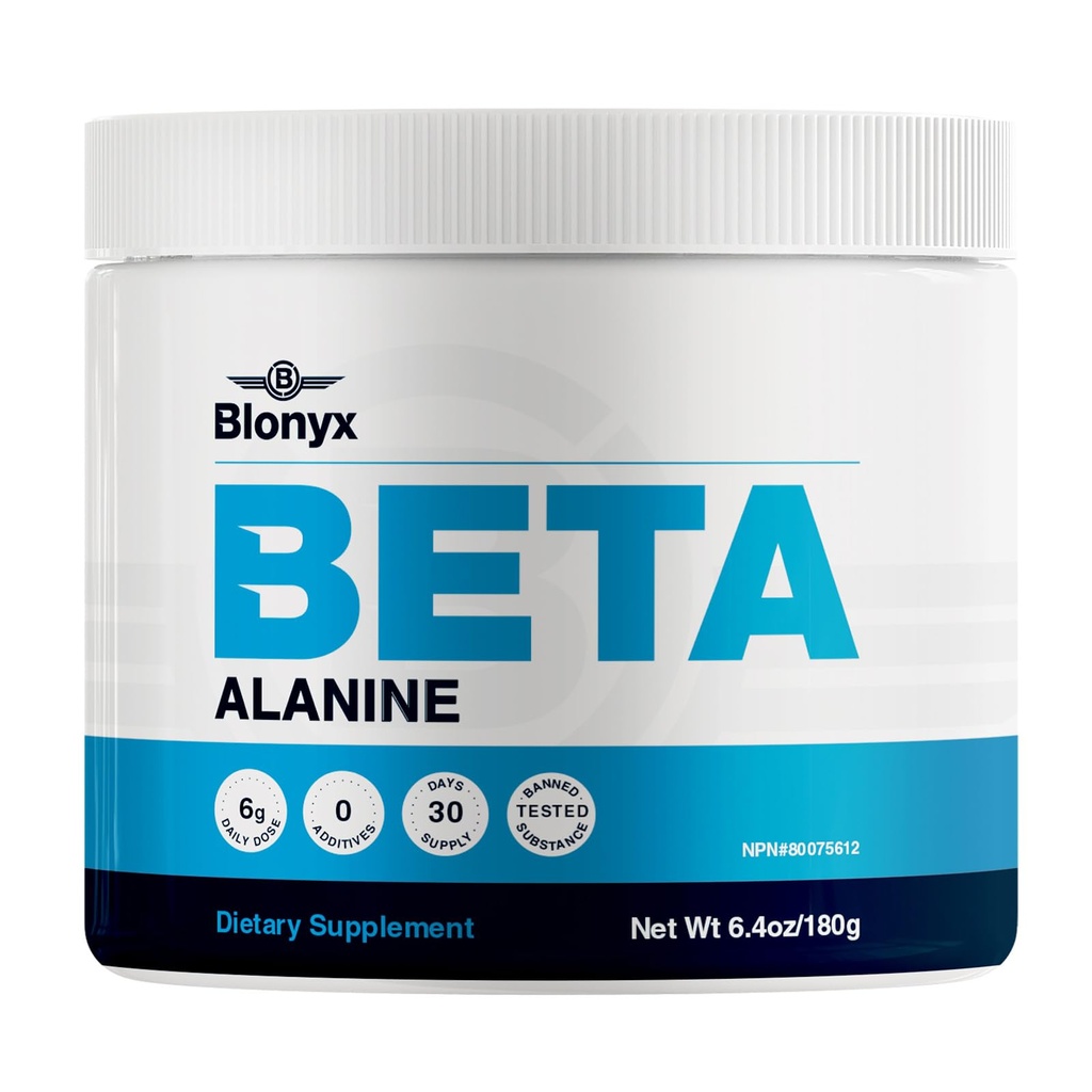 Beta-Alanine Supplement - Enhances Muscular Endurance & Work Capacity, 6g Daily Dose, 30-Day Supply