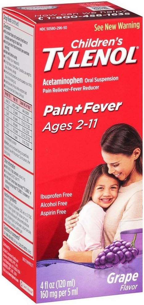 TYLENOL Kinderen orale suspensie Grape Splash smaak 4 oz (pakket van 4)