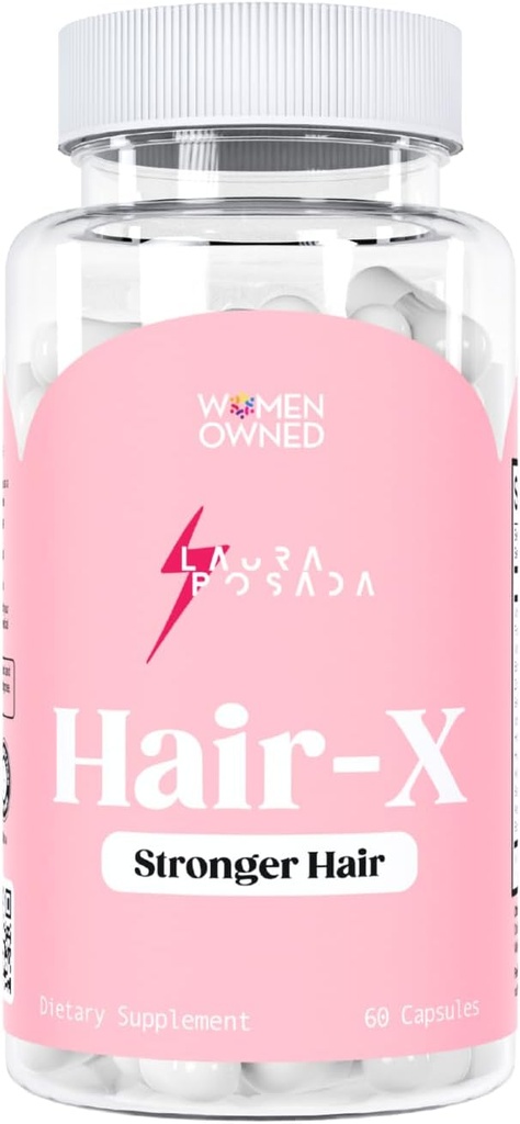Laura Posada Vrouwen Hair-X Advanced Haar Versterking Supplementen voor zichtbaar dikker, sterkere haargroei met vitamine C, B12 - Niet-GMO 60 Tel 100% Natuurlijke Made in The USA