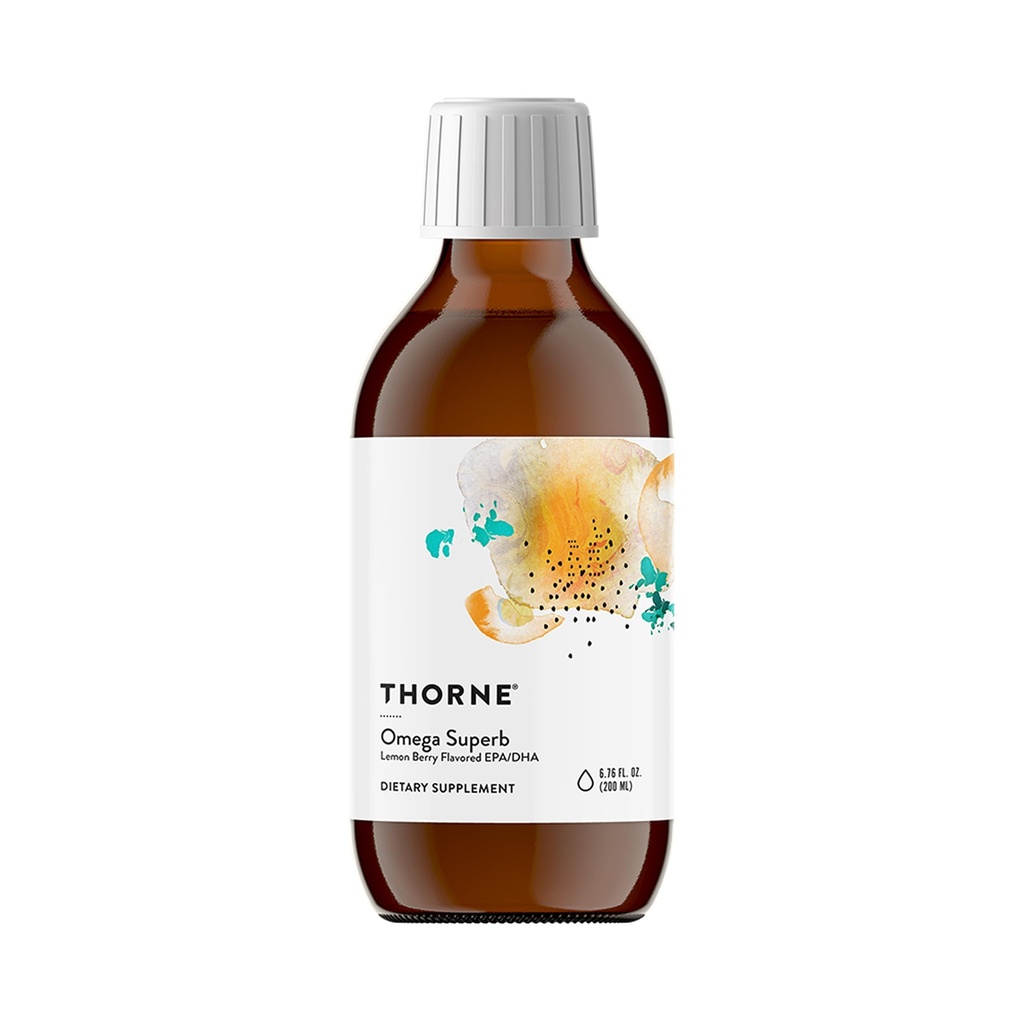 THORNE - Omega Fantastisch - Visolie Liquid Supplement met EPA & DHA - Ondersteunt hersenen, huid, gewrichts- en hartgezondheid* - Citroenbessen - derde partij gecertificeerd - Gluten, zuivel en sojavrije - 40 porties