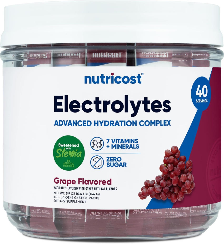 Nutricost Elektrolyten Complex, Grape Flavored, 40 Stickpacks - Advanced Hydration Complex
