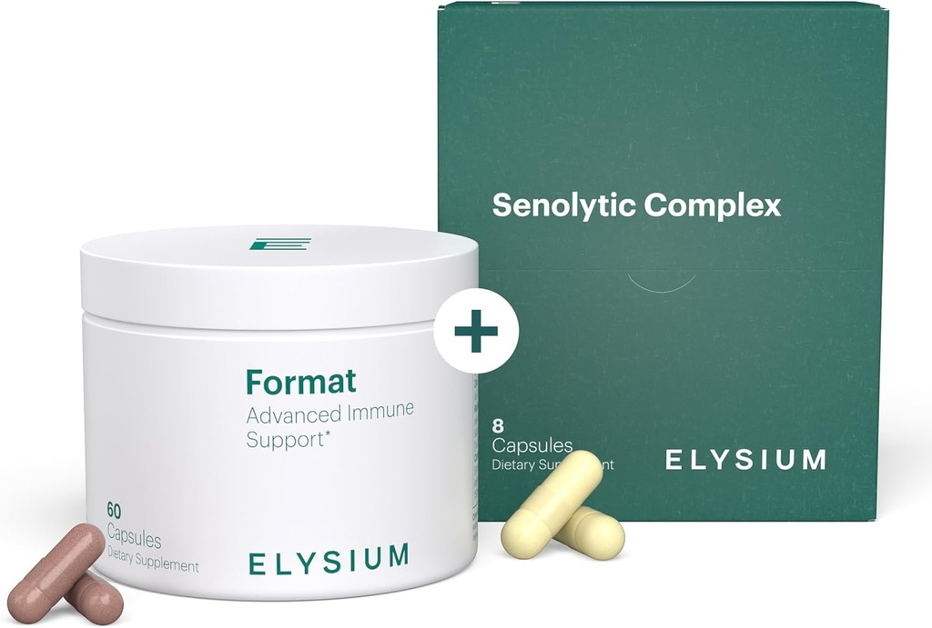 ELYSIUM Formaat Immuun Ondersteuning Supplement - Vitamine C Supplement, Immuniteit Ondersteuning, Immuun Verdediging, Intermitterende Senolytische Complex Immuun Ondersteuning voor Volwassenen, Complete Immuniteit Supplement - 60ct