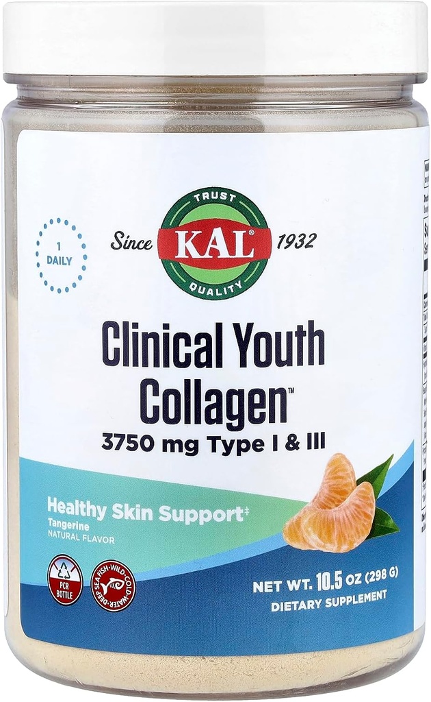 Kal Klinische Jeugd Collageen Type I & IIi Tangerine, 10,5 Ounce