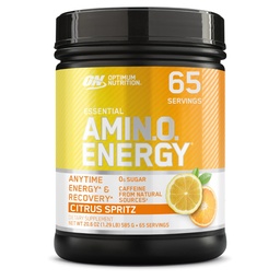 Optimale voeding Nieuwe smaak Amino Energie - Pre-workout met groene thee, BCAA, Aminozuren, Keto vriendelijk, Green Coffee Extract, Energiepoeder - Citrus Spritz, 65 Servers (Verpakking mei Vary)