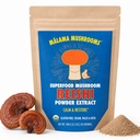 Malama Organic Reishi Mushroom Powder, Pure Fruiting Body Extract, Adaptogene Superfood voor Immune Ondersteuning en Wellness, 100 porties