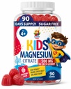 Sugar-Free Magnesium Gummies for Kids & Teens – 500mg Magnesium Citrate – Chewable Supplement for Calm, Mood & Nighttime Wind-Down – 90-Day Supply