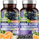 2 Pack N1N Premium 10 in 1 Immune Support Supplement [10 Potent Ingrediënten] met Vlierbessen, Vitamine C, Zink, Echinacea, Kurkuma, Knoflook en Probiotica voor volwassenen, 120 Veg Caps