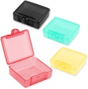 4 stuks kleine pil Box, Travel pil Organizer Cute Proof Pocket Pill Case Mini Portable Medicine Vitamine Box Clear Plastic opslag Mini containers voor reizen vitamine visolie supplementen