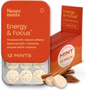 NeuroGum Energie Cafeïnemunten (144 stuks) - Suikervrij met L-theanine + Natuurlijke Cafeïne + Vitamine B12 & B6 - Nootrope Energie & Focus Supplement voor vrouwen & mannen - Keto & Vegan, kaneel smaak