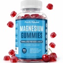Purely Optimal Magnesium Citrate Gummies for Kids & Adults - Delicious Cherry Flavor - Sleep, Calm & Digestive Support, Relaxation, Muscle Health - Chewable Magnesium, Gluten-Free, Vegan - 90 Gummies