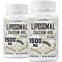Liposomale Calcium AKG Supplement 1500 MG (Alpha-Ketoglutaarzuur), hoge absorptie, effectiever dan AAKG, Ca AKG voor levensduur, Leeftijdsverdediging, Cellulaire Energie, Metabole Functie, 120 Softgels