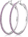 925 Sterling zilveren oorbellen Grote Rhinestone Hoop Oorbellen Big Cubic Zirconia Hoop Oorbellen Dunne Rhinestones Ronde Hoepel oorbellen voor vrouwen 20/30/40/50/60/70mm Sparkly Hoops met kristallen voor vrouwen