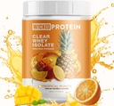 WICKED Proteïnepoeder, Clear Whey Isolate, 23g Proteïne, 95 Calorieën, Verfrissende sap, Clean Label Project gecertificeerd, Glutenvrij, Post Workout Herstel, Proteïne voor vrouwen en mannen (Tropische Punch)