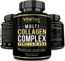 Collageen Pillen 1800 mg - Multi Collageen Supplementen (Typen I, II, III, V & X) Gras Fed Non GMO Collageen Peptides Pillen voor haar, huid en gewrichten - Gehydrolyseerde Collageen Proteïne Poeder