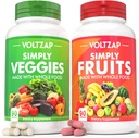 Fruit en Veggie Supplementen Biologisch: 180 Tel met Superfoods Fruit en Groenten voor mannen Vrouwen Blend van Fruit en Groenen voor Dagelijkse Gezondheid 2Pack