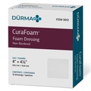 Dynarex 3012 CuraFoam Foam Dressing, Niet-Bordered, Steriel, Biedt Cushioned en Moist Wound Care, 4" x 4,25," Pack van 10