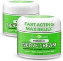 Miracle Nerve Cream - Maximale sterkte - Kurkuma en Arnica Blend for Neuropathy Discomfort Relief - Soothing Foot & Hand Formula with MSM, B6, E - Made in USA - 2 Pack