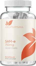 Bioactive SAM-e 750mg - High Strength SAM-e supplement met biologisch actieve S,S-formulier voor lever- en mondondersteuning - Vegan Non-GMO Conservative Free - Made in The US (60 Capsules)