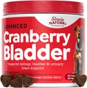 Dog UTI Treatment - Cranberry Supplement for Dogs, Natural Antibiotics for Dogs to Relieve Dog Urinary Tract Infection, Supports Bladder, Kidney & Immune System - 90 Cranberry Chews