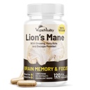 Vegan Vitality Lions Mane Supplement Capsules - Nootropic Brain Support Supplement, Lions Mane Mushroom Extract Capsules - 120 Vegan Bacopa Monnieri, Gotu Kola, Ginseng