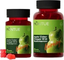 Apple Cider Vinegar Gummies B12 Multivitamine, ACV Supplement Gummy Vitaminen, Vegetarisch Supplement voor vrouwen en mannen,Niet GGO,Ondersteuning Normale Energieniveaus & Gut Health 60 Gummies (90)