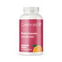 Vier vitamines Bariatrische Multivitamine Kauwbaar, IJzervrij - Post Gastric Bypass & Sleeve Gastrectomie Supplement voor mannen en vrouwen - Essentiële Mineralen & Vitamine A, B, D & E - Oranje (60 tabletten)