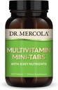 Dr. Mercola Multivitamine Mini-Tabs, 30 porties (300 tabletten), met 8 belangrijke voedingsstoffen, Dieetsupplementen, Ondersteunt Immune en Brain Health, Non-GMO