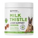 Melkdistel voor honden - Max sterkte lever ondersteuning Kauwen, Wild Alaska zalmolie & Curcumin - Nieren Detox & Hepatische Ondersteuning - Natuurlijke lever ondersteuning Kauwen gemaakt met echte kip, Choline & NAC
