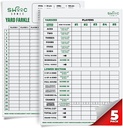 SWOOC Games® - 5 Big Premium Gelamineerde Yardzee & Farkle Score Kaarten (11.5in x 8in) met regels - Grote herbruikbare droog uitwisbare Pads voor Giant Outdoor Dice