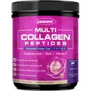 ZEBORA Multi Collageen Peptides Powder - Gehydrolyseerde Collageen Type I II III V X met Hyaluronzuur, Biotine, Vitamine C - Ondersteuning van huidhaar Nagelgewrichten, niet GMO, ongearomatiseerd, Keto vriendelijk