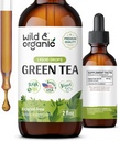 Wild & Organic Green Tea Extract Liquid Drops - Antioxidant Supplement - Natural Green Tea Supplements w/Camelia Sinensis - Vegan, Sugar & Alcoholvrije Tinctuur - 2 fl oz
