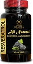 RESVERATROL EXTRACT - Immune defense supplements, Resveratrol pills, Organic antioxidant supplements, Dairy-free energy capsules, Immune support supplements - 1 Bottle 60 Capsules