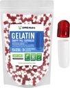 XPRS Nutra Maat 3 Lege Capsules - 500 Telle Lege Gelatine Capsules - Pillen voor DIY Capsule vullen - Pure Bovine Pill Gel Caps Vulbaar voor Do-It-Yourself Vitaminen en Supplementen (Clear Red/White)