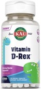 KAL Vitamine D-Rex, Kids Vitamine D, Natural Watermeloen smaak Instant Solution Melts, Immune, Hart, Bot, en Oral Health Support, 120 Servers, 120 Micro Tablets
