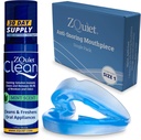 ZQuiet Anti-Snoring Mouthpiece Solution - Comfort Size #1 (Single Device) + Cleaner (1.5oz Bottle) - Made in USA Snoring Solution for a Better Night’s Sleep (Blue)