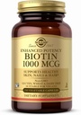 Solgar Biotin 1000 mcg - 250 plantaardige capsules - Ondersteunt gezonde huid, nagels en haren - niet-GMO, veganistisch, glutenvrij, zuivelvrij, Kosjer - 250 porties