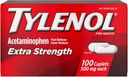 TYLENOL Extra sterkte pijn Reliver & koorts Reducer 500 mg, Caplets 100 ee Verpakking van 2