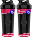 2 PACK, Double 24 oz Shaker flessen met krachtige draad Whisks voor eiwitmixen 