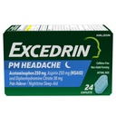 Excedrin PM voor Hoofdpijn Relief, Acetaminophen 250mg, Aspirine 250mg, Difenhydramine Citrate 38mg, Pain Reliever, Nighttime Sleep-Aid, 24 Tellen