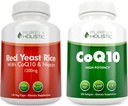 Purely Holistic Red Yeast Rice 1200mg & Niacin + CoQ10 100mg - 120 Capsules & 240 Softgels Bundle - Made in USA