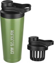 DIW 24 oz Shaker Bottle, Stainless Steel Shaker Bottle with Noise-Free Design, Insulated Metal Shaker Cup voor eiwitmixen en pre-workout,Gym Bottle Shaker(Green)