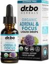 Adrenal Support Supplementen Liquid Drops - Organic Adrenal and Focus Supplement, Cortisol Manager Adaptogen Volwassenen, Ginkgo Biloba voor kinderen Kalm - Natuurlijke hersenen en geheugen vermoeidheid Stress Aandacht 1oz