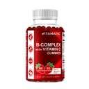 Vitamatic Vitamine B Complex Gummies met vitamine C & Inositol - natuurlijke aardbeiensmaak - 60 Gummies (1 fles)