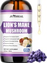 Lions Mane Liquid - Hersenondersteuning, energie, geheugen & focus - Suiker & alcoholvrije Lions Mane supplement - 4 Fl OZ, 4 maand levering, druivensmaak