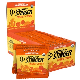 Honey Stinger Biologische Orange Blossom Energie Kauw, Glutenvrij & Cafeïnevrij, voor oefeningen, hardlopen en prestaties, Sportvoeding voor thuis & Gym, Pre en Mid workout, 12 Pack, 21,6 Ounce