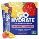 GoHydrate Low Sodium Electrolytes Powder Packets Sugar Free - Instant Hydration Dagelijkse Drink Mix - Zero Sugar Water smaak Packet Singles met Vitamine D - (Strawberry Lemonade, 30 Packs)