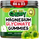 Gecentreerde Magnesium Glycinate Gummies 400MG - Hoge Absorptie voor kinderen, tieners en volwassenen - Supplement voor slaap, rust en spierontspanning met B6 & D3 - Glutenvrij en Veganistisch vriendelijk - 60 Tel.