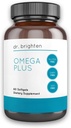 Dr. Brighten Omega Plus — 1600 mg of EPA/DHA Non-GMO Fish Oil Supplement for Heart, Brain, and Immune System — 60 Softgels
