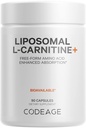 Codeage Liposomale L-Carnitine+ Supplement - 500 mg L-Carnitine L-Tartraat per portie - Vrij-Form Aminozuur - Carnitine - Liposomale Levering - Veganistisch, niet-GMO, Glutenvrij - 90 Capsules